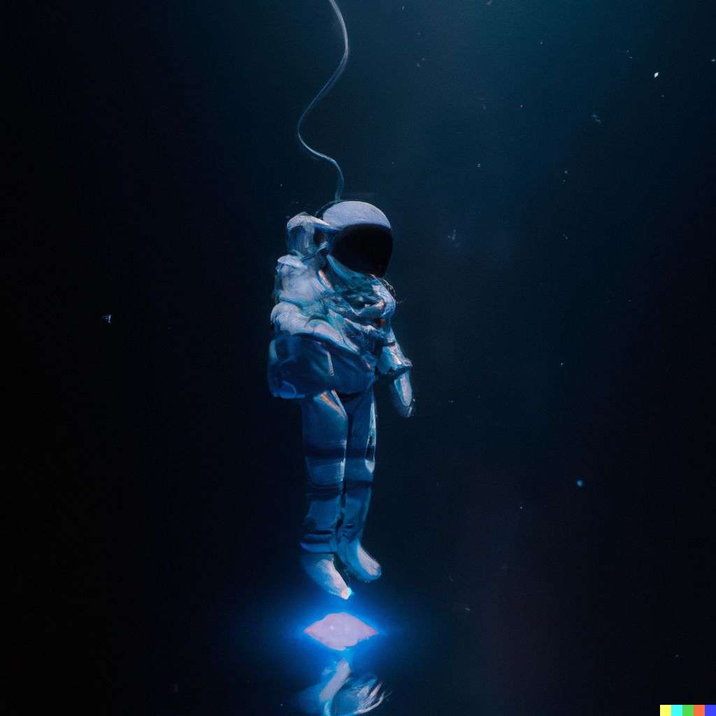 an astronaut, digital art, glowing